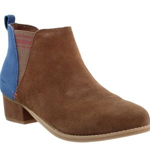 Tom's Two Toned Esme Pull On Casual Heeled Ankle Boots